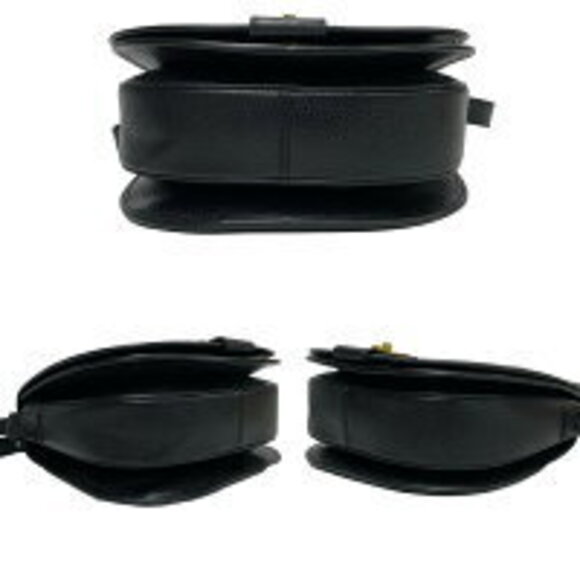 Celine leather Shoulder Bag logo ring Black - Picture 6 of 9